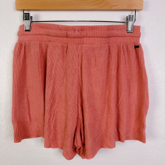 O'Neill Rowen Ribbed Knit Pull On Drawstring Shorts Canyon Coral Clay size M NWT - Picture 6 of 9